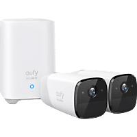 EUFY Überwachungskamera eufyCam 2 Pro 2er-Set mit HomeBase 2, 2K HD, IP67, Nachtsicht, Weiß/Schwarz