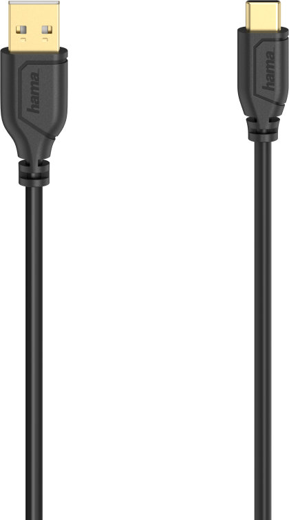 HAMA Câble USB - USB-C Flexi-Slim 2.0 75 cm Noir (200634)