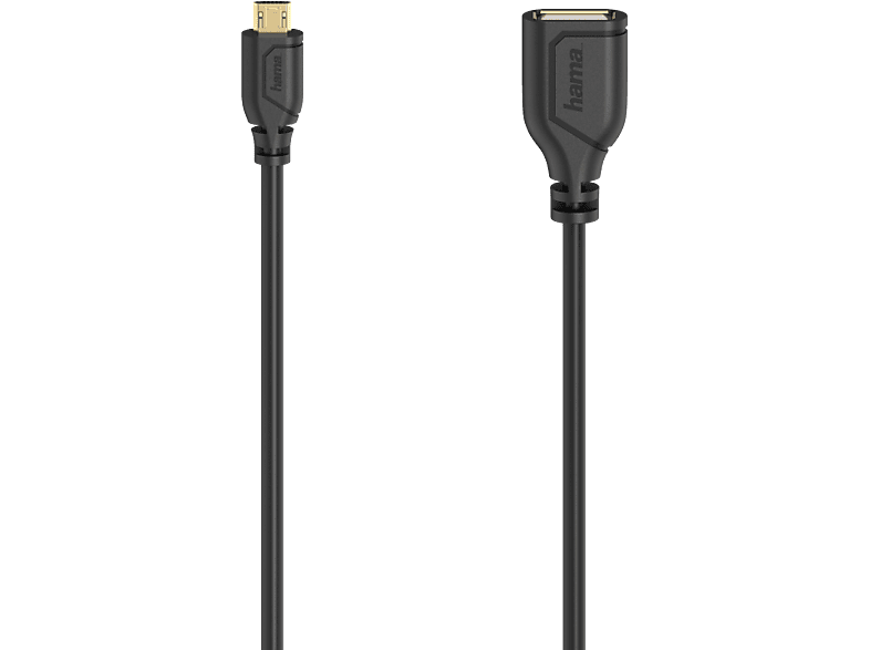 HAMA Adapter microUSB - USB-A IN Flexi-Slim 2.0 15 cm Zwart (200638)