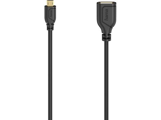 HAMA Adapter microUSB - USB-A IN Flexi-Slim 2.0 15 cm Zwart (200638)