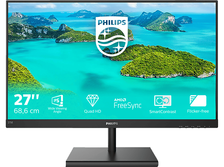 PHILIPS 275E1S/00 27 ms Hz) Zoll Monitor 75 Reaktionszeit, QHD (4