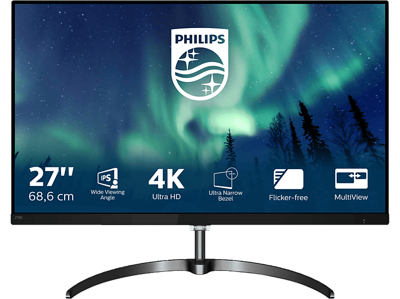 PHILIPS 276E8VJSB/00 27 Zoll UHD 4K Monitor 5 ms Reaktionszeit
