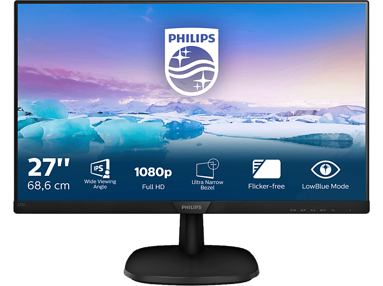 PHILIPS 273V7QDAB 27 Zoll Full-HD Monitor 5 ms Reaktionszeit
