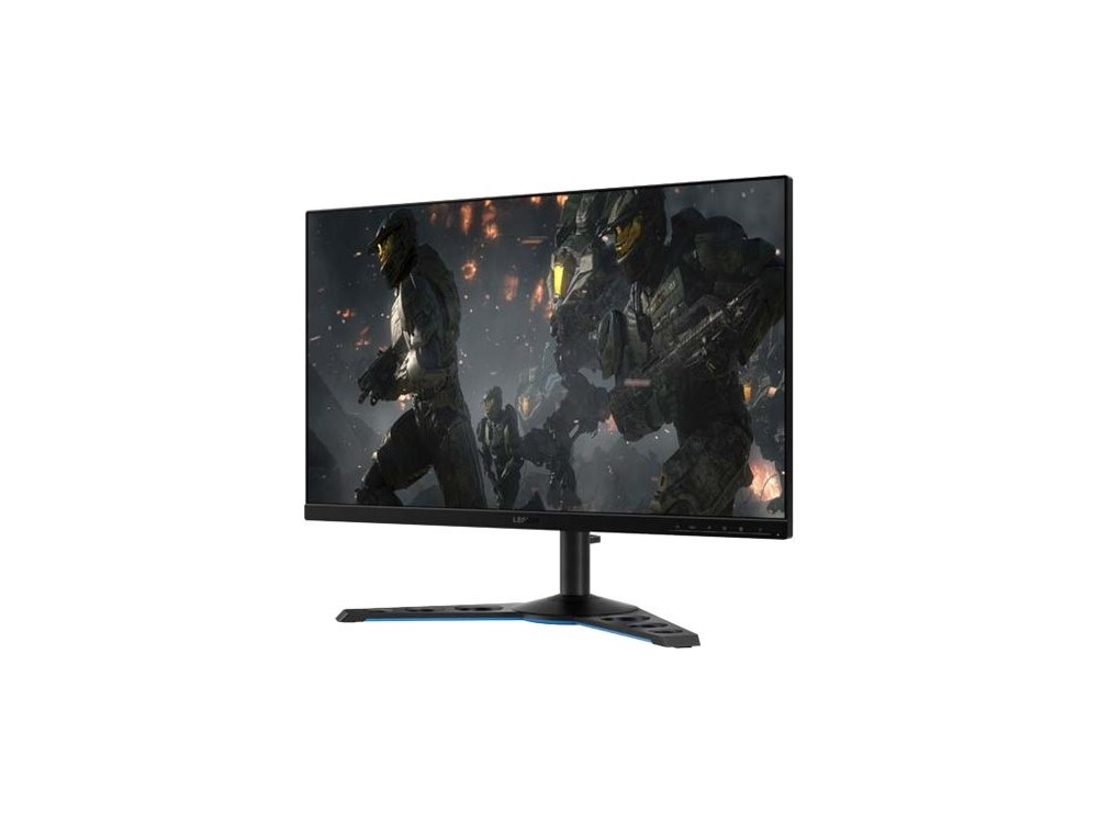 Un monitor de computadora negro que muestra una escena de juego.