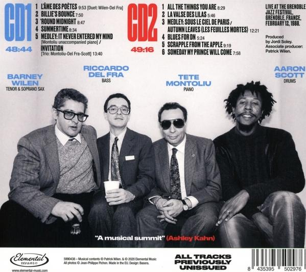 CD-Cover von Jazzmusikern, die Rückseite mit Titelliste und Bandmitgliedern.
