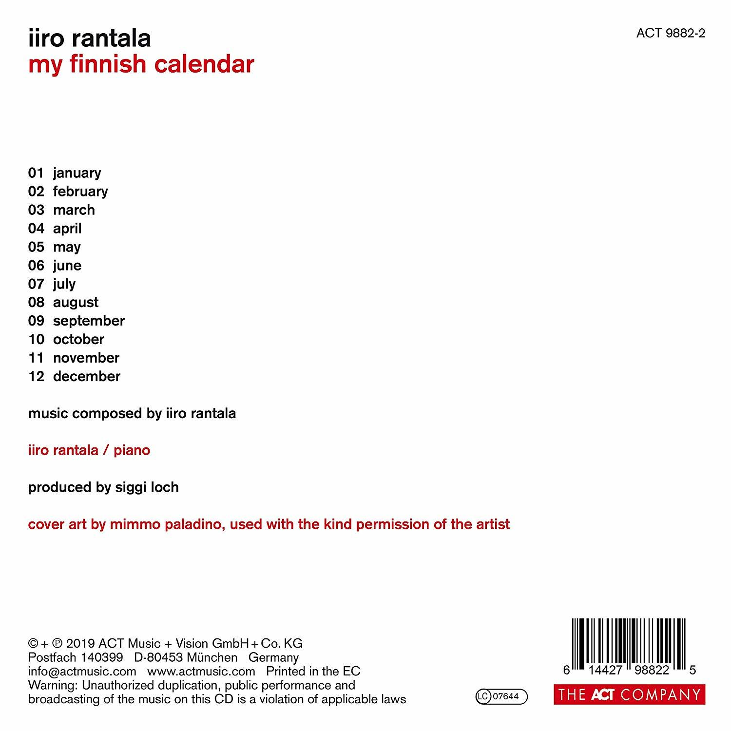 Iiro Rantala - My Finnish Calendar  - (Vinyl)