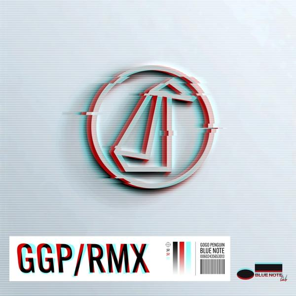 Logo avec des lignes rouges, blanches et bleues dans un cercle. Texte : GGP/RMX, BLUE NOTE lab.