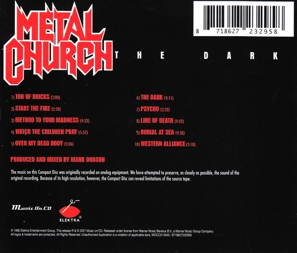 CD-Cover mit Trackliste und Credits auf schwarzem Hintergrund, mit rotem Logo.