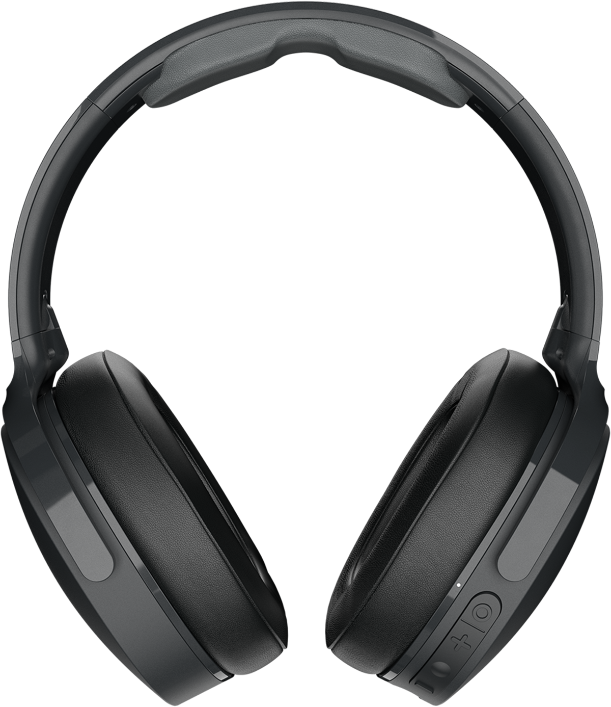 Black headphones with a curved headband and earcups.