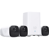 EUFY Überwachungskamera eufyCam 2 Pro 3er-Set mit HomeBase 2, 2K HD, IP67, Nachtsicht, Weiß/Schwarz