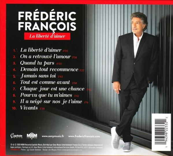Pochette d'album, homme en costume, liste des titres. Titre : La liberté d'aimer.
