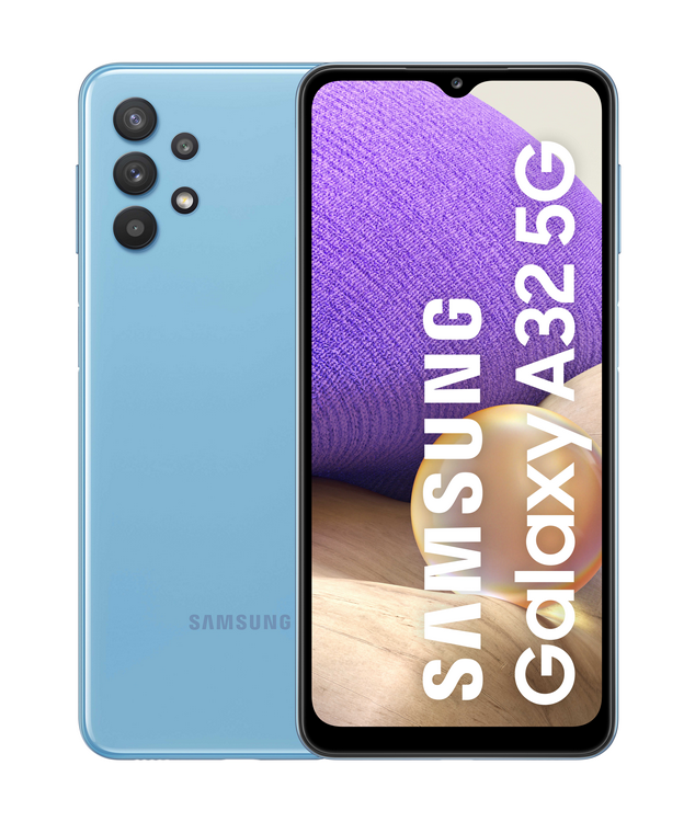 Móvil - Samsung Galaxy A32 5G, Azul, 64 GB, 4 GB RAM, 6.5" HD+, Quad Cam, MTK D720, 5000 mAh, Android 11