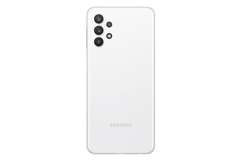 Parte trasera de un teléfono inteligente blanco con lentes de cámara.