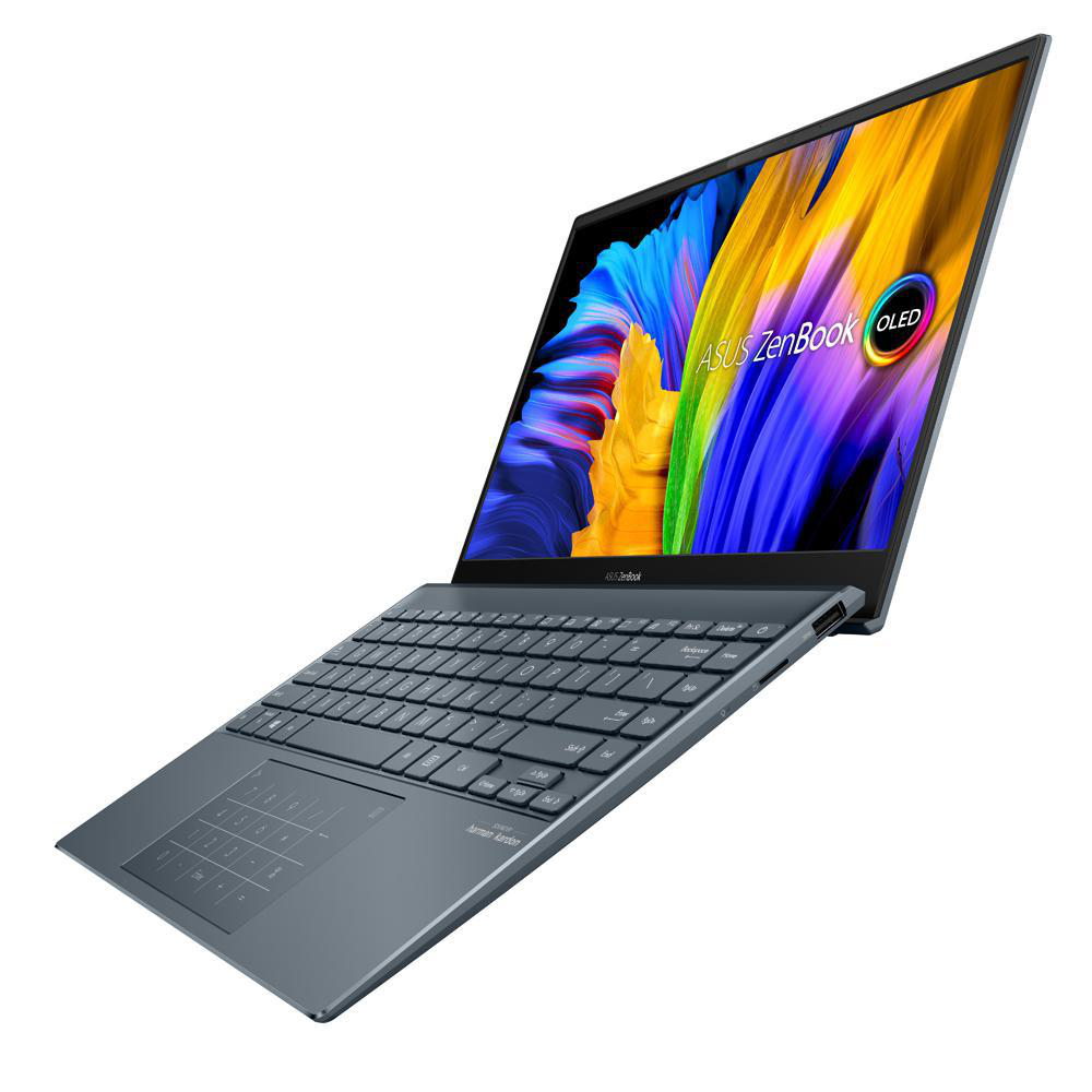 ASUS Zenbook 13 OLED (UX325EA-KG221T) 512 Intel® Evo™, SSD, Bit) 16 13,3 Prozessor, Intel® Pine mit (Evo) Home Notebook, (64 i7-1165G7 GB Grey Display, RAM, GB Zoll Xe, Intel®, Windows 10 Iris®