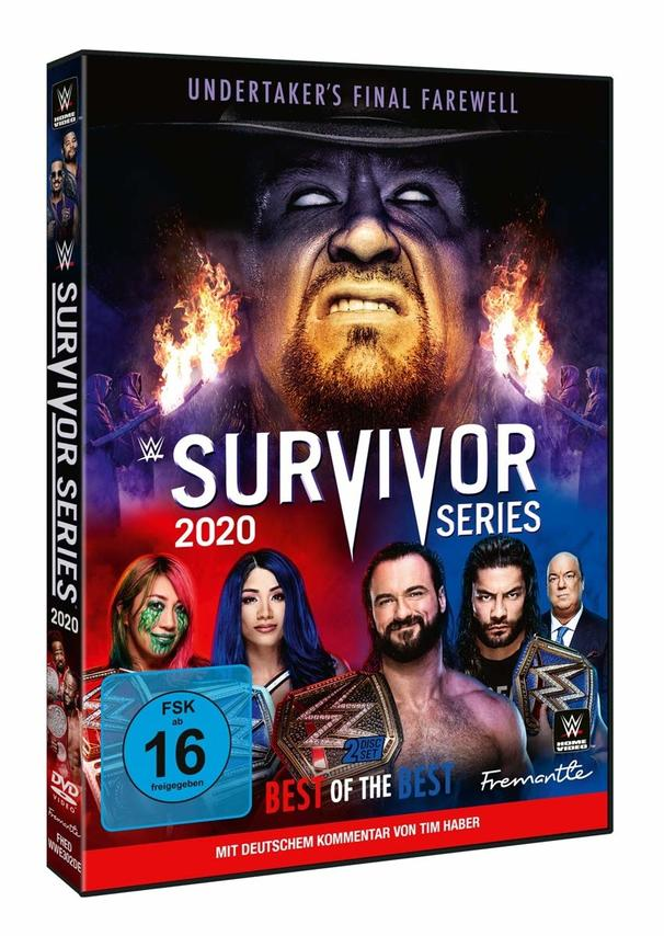DVD-Box für WWE Survivor Series 2020, mit The Undertaker und anderen Wrestlern.