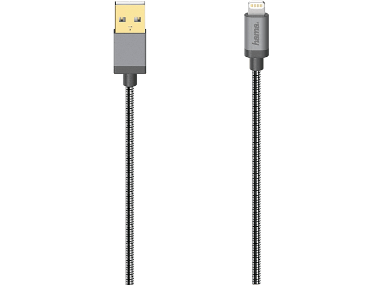 Hama Câble USB Lightning Metal 75 cm Gris