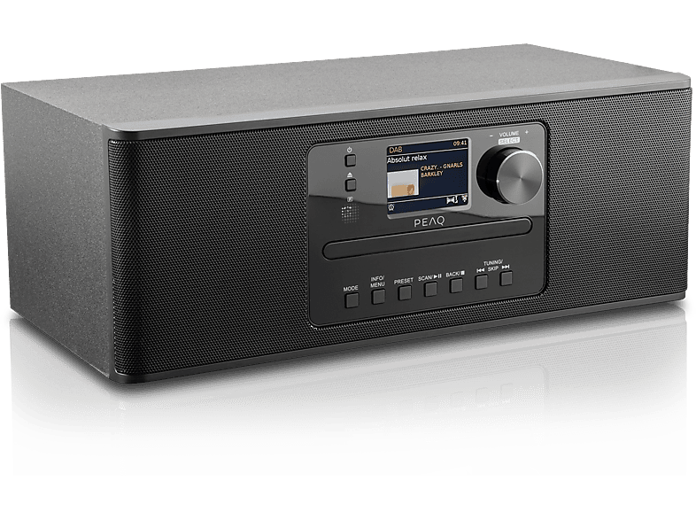 PEAQ PDR 370 BT-B Internetradio, DAB+ Radiotuner, FM Tuner, Internet-Radio, DAB+, FM, Internet Radio, DAB, Bluetooth, Schwarz