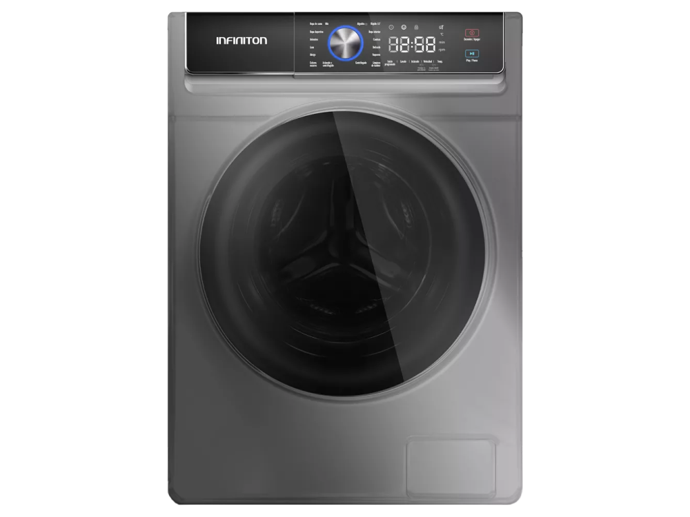 REACONDICIONADO Seminuevo(*) Lavadora carga frontal - Infiniton WM-K10IN, 10 kg, 1400 rpm, Motor Inverter, 16 programas, Inox
