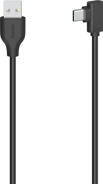 HAMA USB-kabel - USB-C 90° 2.0 75 cm Zwart (200646)