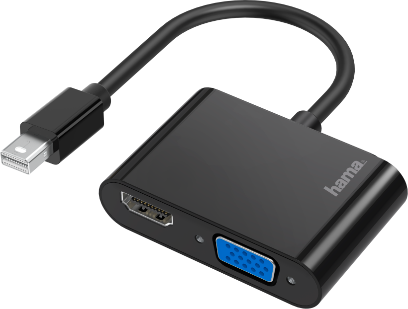 HAMA Adaptateur Mini DisplayPort - HDMI / VGA Ultra HD Noir (200330)