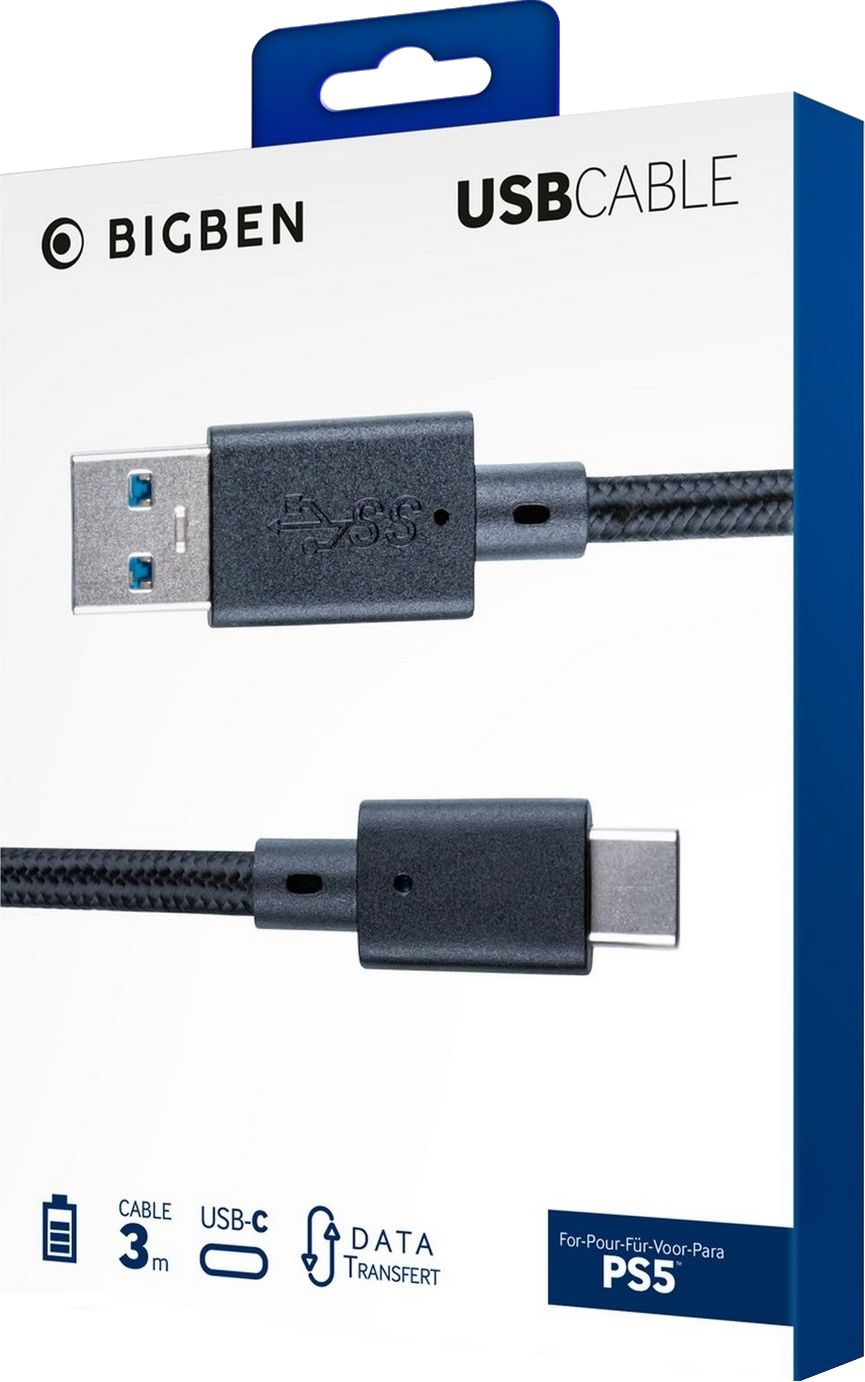 BIG BEN PlayStation 5 kontroller USB-C töltőkábel, 3 m