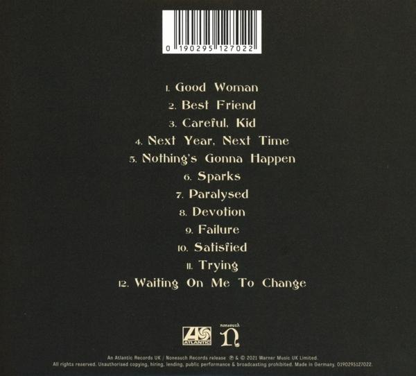 Die Rückseite eines Albums mit Titelliste des Albums 'Waiting on Me To Change'.