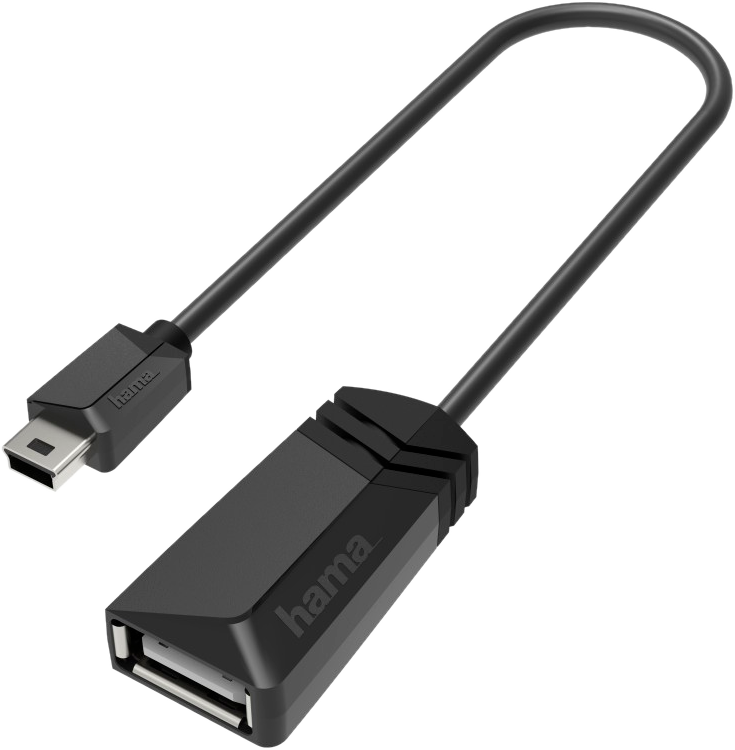 HAMA Adapter USB OTG 2.0 - miniUSB Zwart (200309)