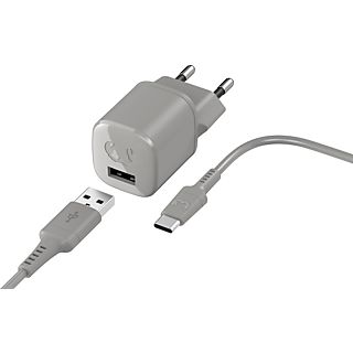 FRESH 'N REBEL USB Mini Charger 12 Watt met USB-C-kabel 1,5 Meter Lichtgrijs