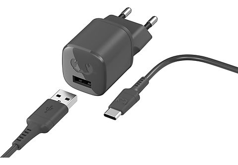 FRESH 'N REBEL USB Mini Charger 12 Watt met USB-C-kabel 1,5 Meter Donkergrijs