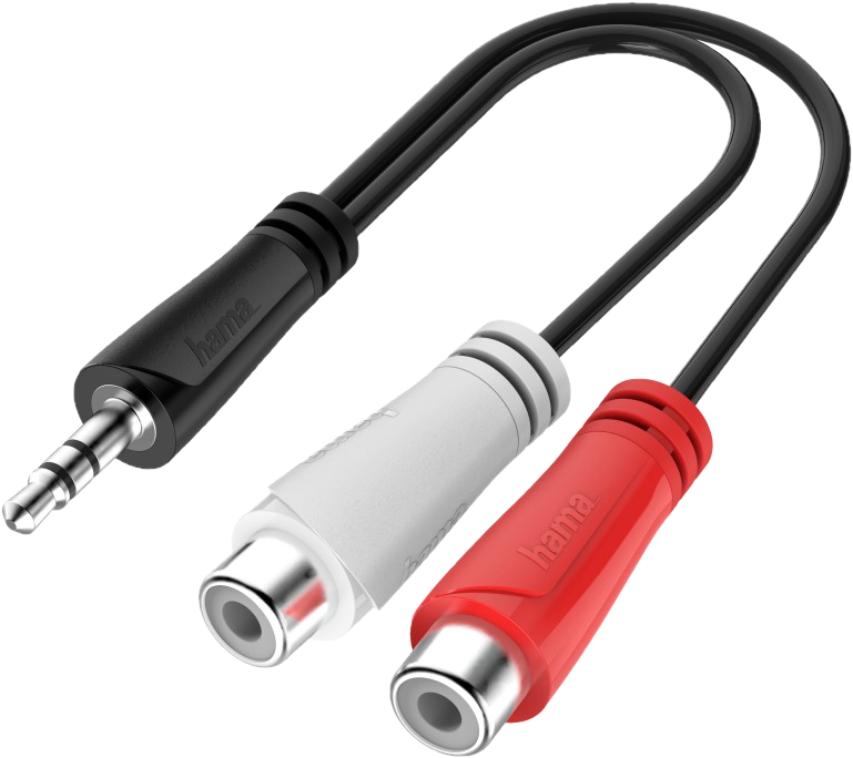 HAMA Adaptateur Jack 3.5mm mâle - 2 x RCA femelle stereo (200350)