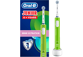 Cepillo eléctrico - Oral-B Junior, A partir de 6 años, Recargable, Verde