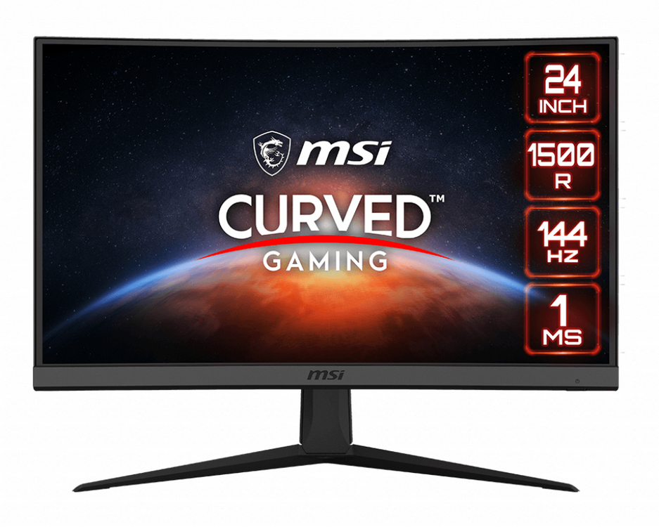 Monitor Gaming Msi optix g24c6 23.6 fhd curvo 1500r 1ms 144 hz freesync displayport hdmi usb negro pc 60 cm 236 premium led 144hz fullhd 24“ de 1920x1080p 169 599 1920 1080