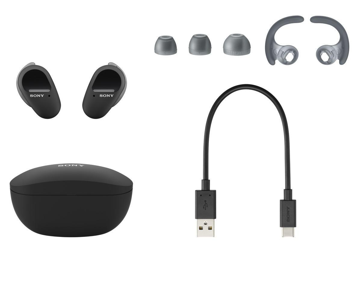 SONY WF-SP800N, Earbuds, Ladeetui, In-ear Kopfhörer Bluetooth Schwarz