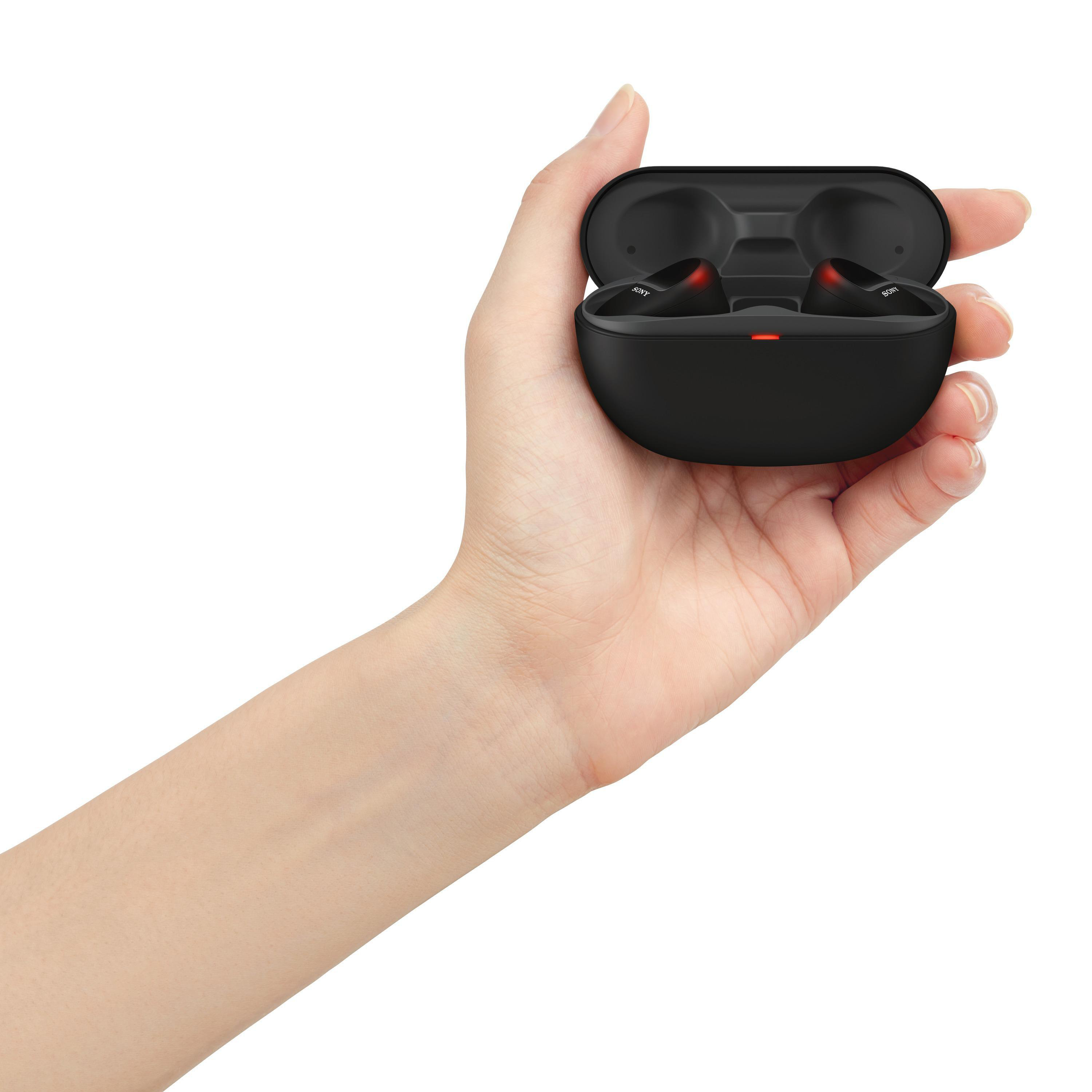 SONY WF-SP800N, Earbuds, Ladeetui, In-ear Kopfhörer Bluetooth Schwarz