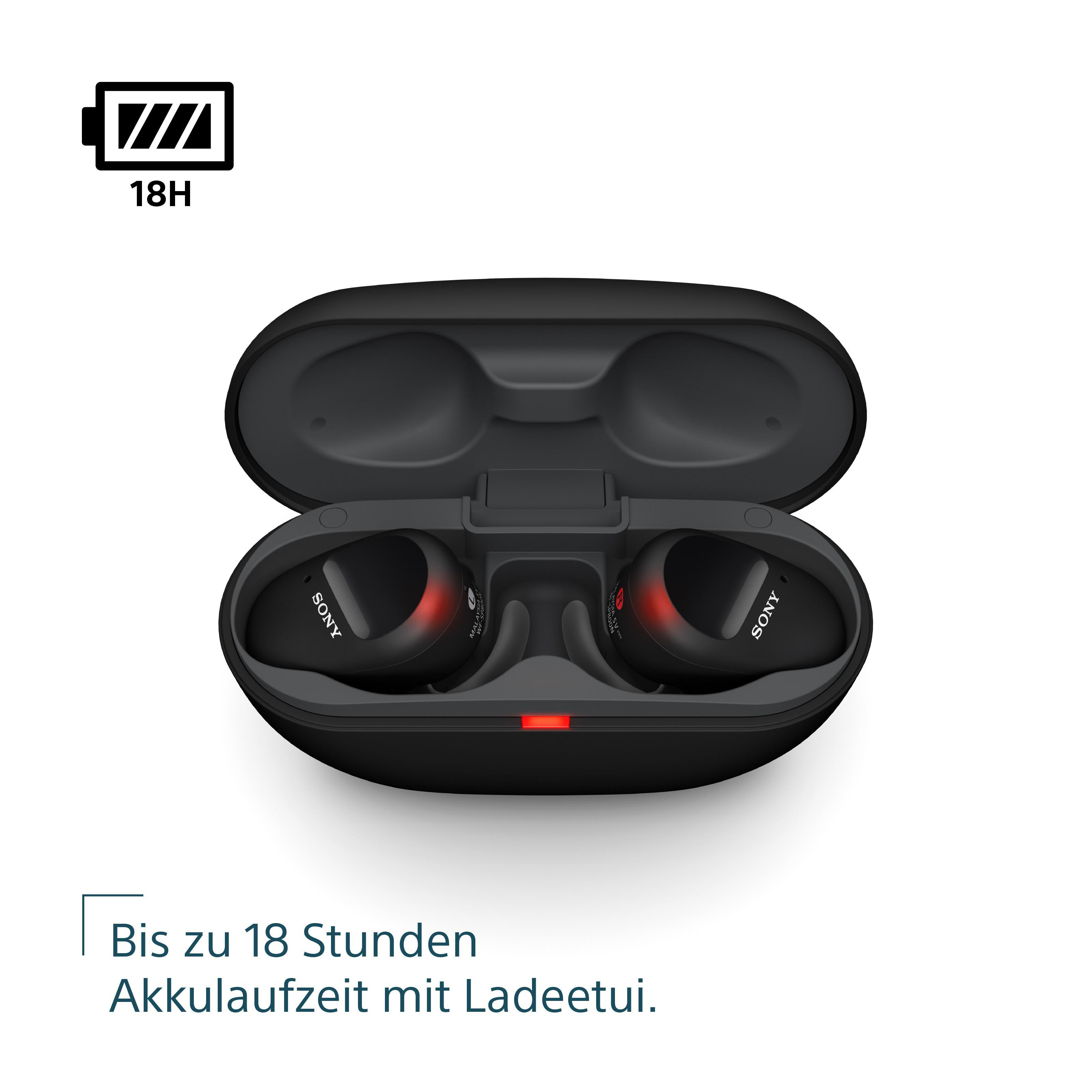 SONY WF-SP800N, Earbuds, Ladeetui, In-ear Kopfhörer Bluetooth Schwarz