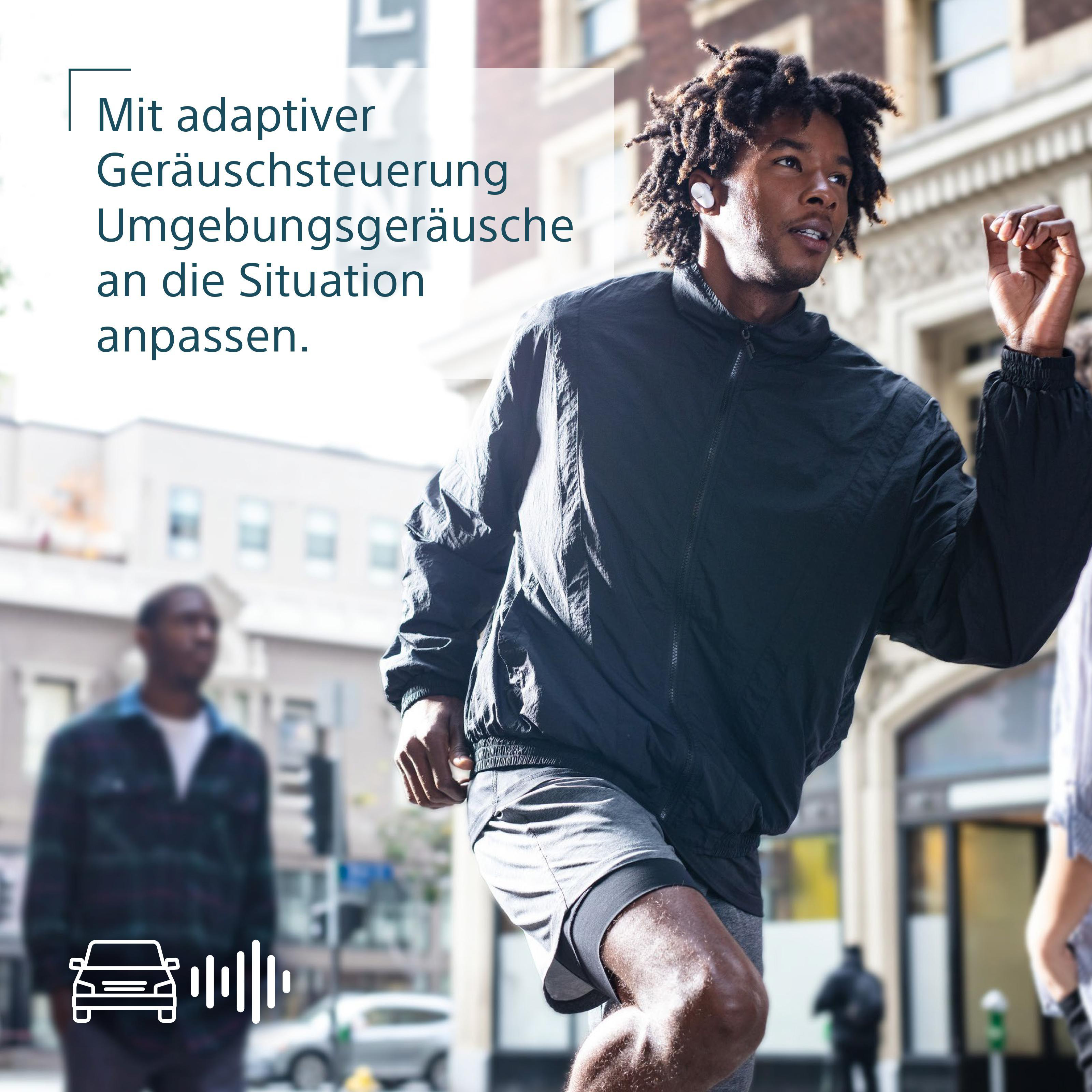 SONY WF-SP800N, Earbuds, Ladeetui, In-ear Kopfhörer Bluetooth Weiß