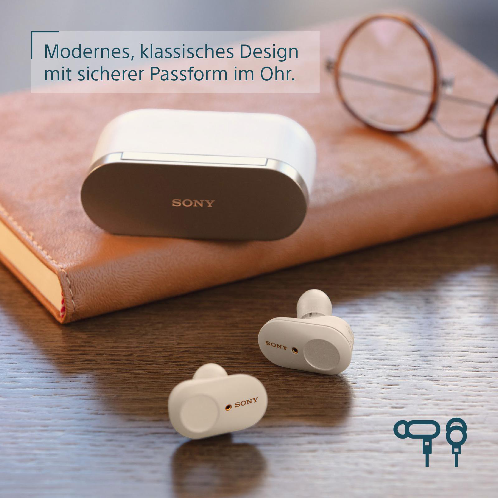 SONY WF-1000XM3, Earbuds, Ladeetui, In-ear Kopfhörer Bluetooth Silber