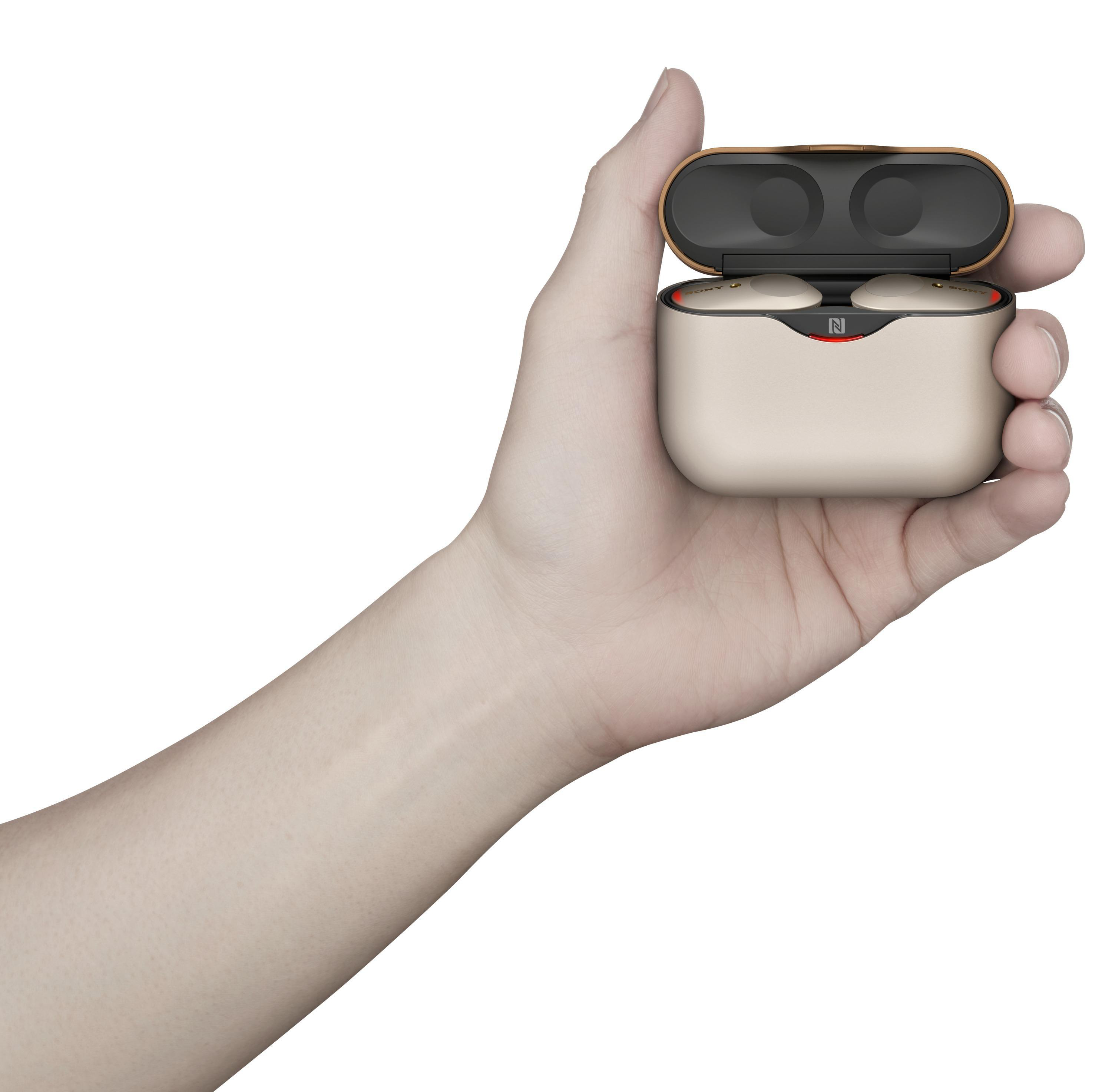 SONY WF-1000XM3, Earbuds, Ladeetui, In-ear Kopfhörer Bluetooth Silber