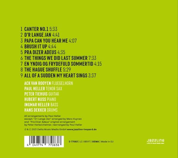 CD-Cover mit Tracklist, mit Songtiteln und Künstlerinformationen.