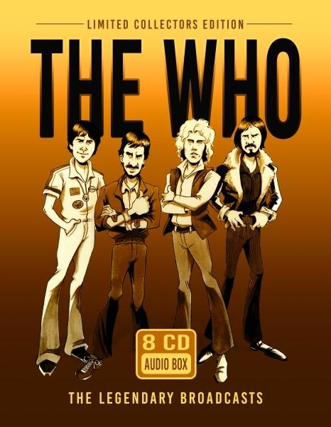 Albumcover für The Who. Eine Karikatur der Band, orangefarbener Hintergrund, limitierte Box-Set-Ausgabe.