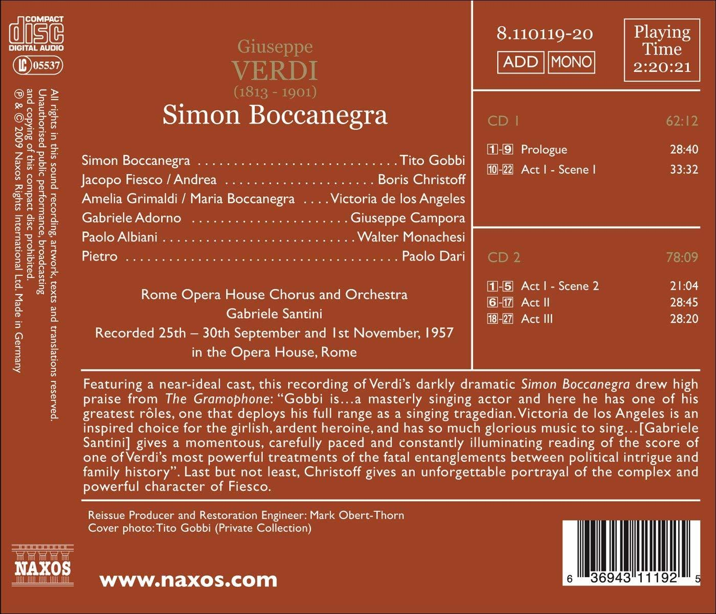 Simon Boccanegra - Simon Boccanegra  - (CD)