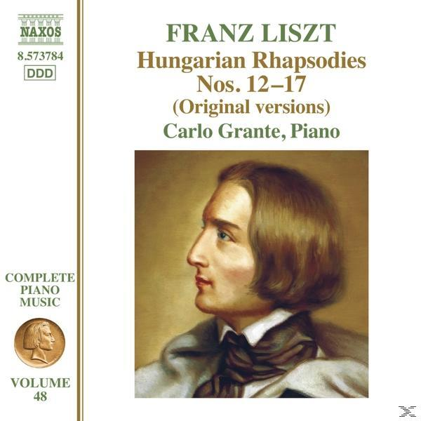 CD borító: Liszt Ferenc, Magyar rapszódiák. Egy férfi portréja látható a jobb oldalon.