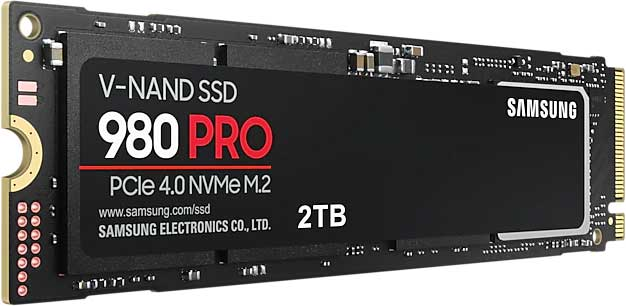 SAMSUNG Interne SSD-schijf 2 TB 980 PRO PCle 4.0 NVMe M.2 (MZ-V8P2T0BW)