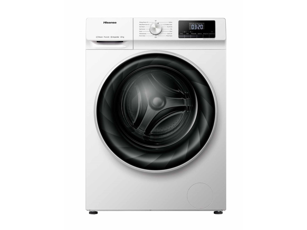 Lavadora carga frontal - Hisense WFQY1014EVJM, 10 kg, 1400 rpm, Pure Jet, 15 programas, A+++, Blanco