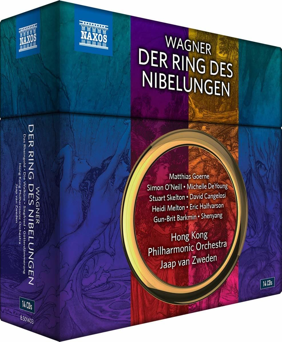 Box-Set: Wagners Der Ring des Nibelungen. Bunte Box mit Text und Bildern. 14 CDs.