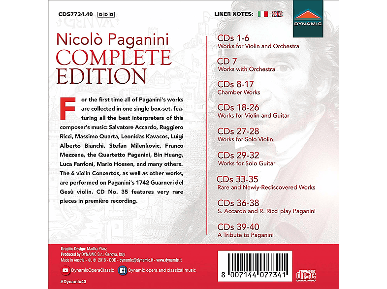 Thumbnail - Niccolò Paganini - Nicolò Paganini-Complete Edition (CD)