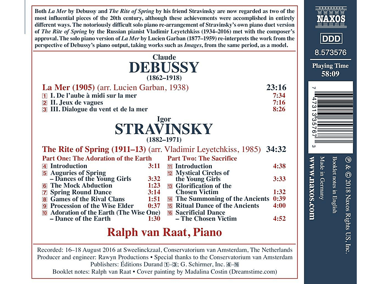 Thumbnail - Ralph Van Raat - The Rite of Spring/La Mer (CD)