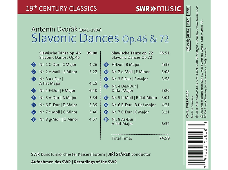 Thumbnail - Kaiserslautern Swr Rundfunkorchester - Slawische Tänze (CD)