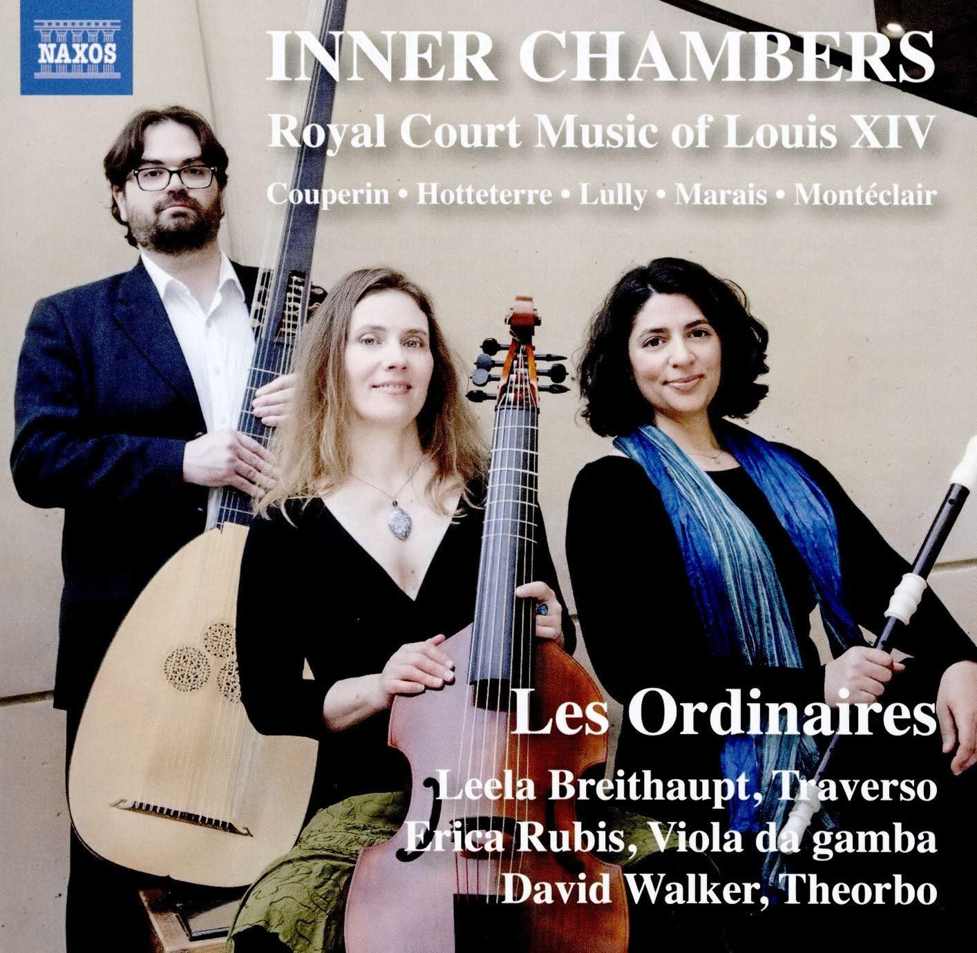 Albumcover mit drei Musikern und einer Laute. Text: 'Inner Chambers' und 'Les Ordinaires'.