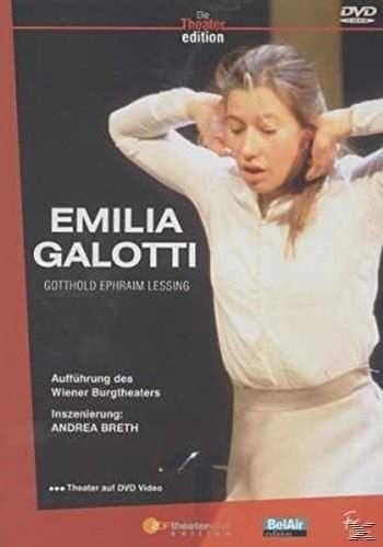 DVD-Cover für 'Emilia Galotti' mit einer Frau in weißem Hemd.